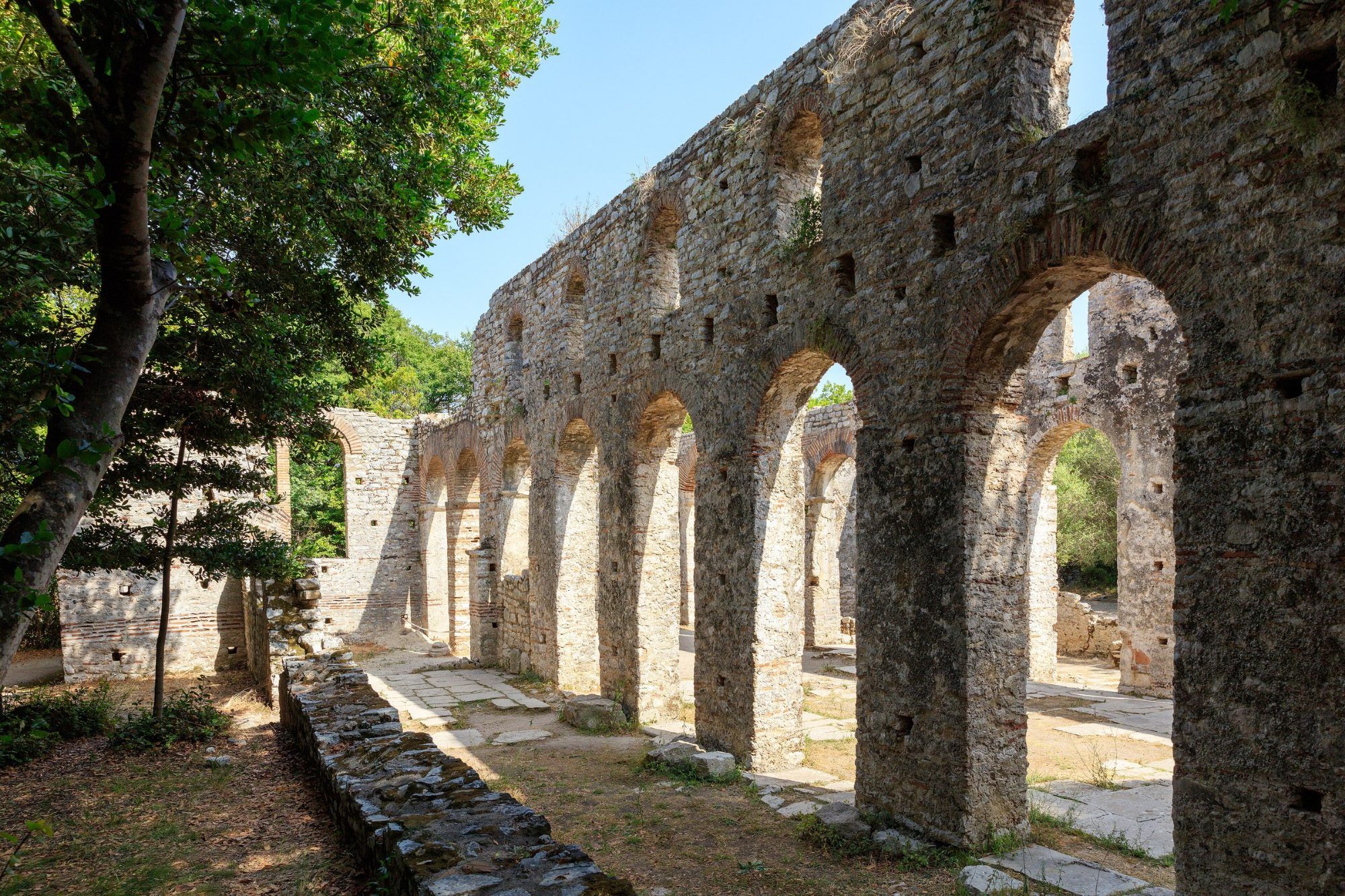 Arches of the basilica in Butrint